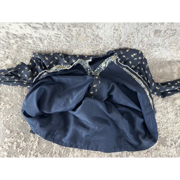 Garnet Hill Size 2 Floral Print Casual Mini Tunic Dress Button Front Long Sleeve - Picture 9 of 12